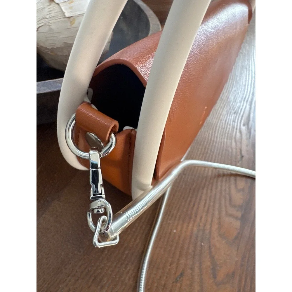 nana-nana HOOP‎ 2-way handbag recycled leather body structured hoop detach chain